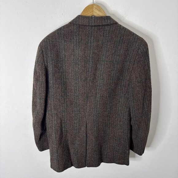 Saint Laurie Men 40S Short Tweed Wool Brown Blazer Sports Coat - Picture 4 of 7